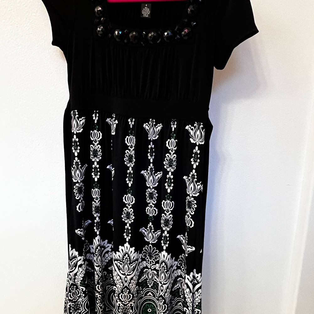 Black and White Patterned Dress